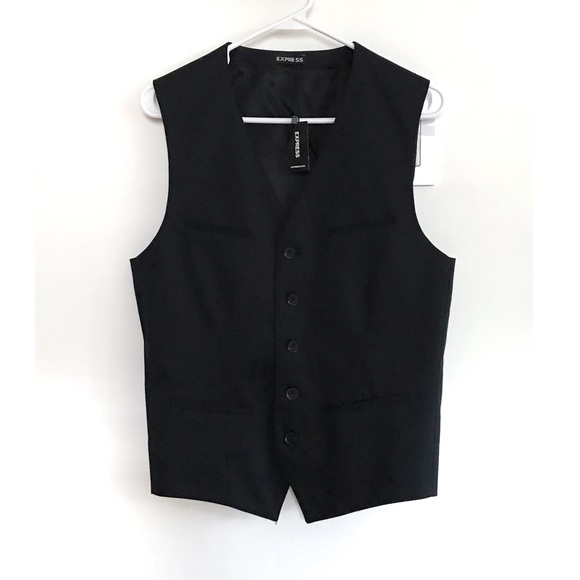 Express Other - Express Mens Black Suit Vest Sz Small NWT